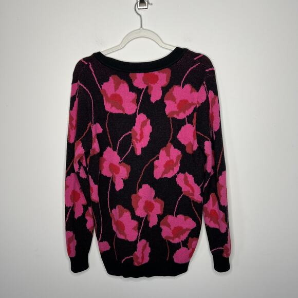 Cabi Sweater Womens Small Floral V Neck Pullover Cotton Blend 4102 - Picture 2 of 10